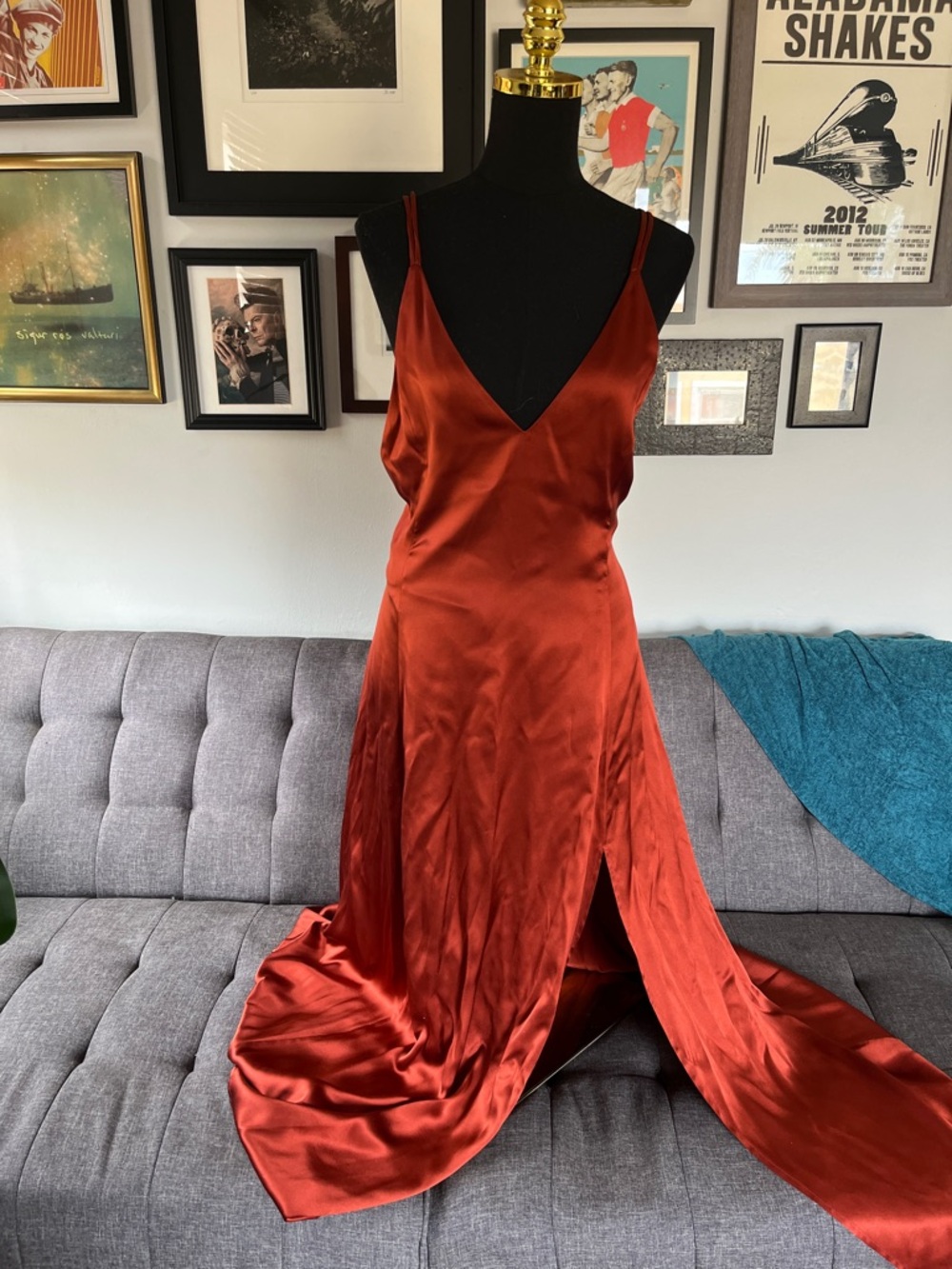 Sleeping with Jacque "Freudian" Silk Slip Dress in Copper.  Size 4 - Picture 7 of 12